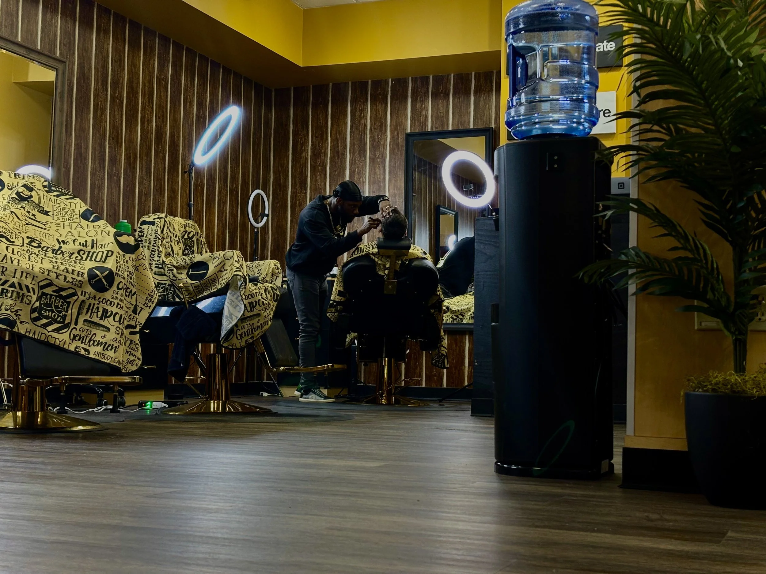 Client enjoying a premium barbershop experience
